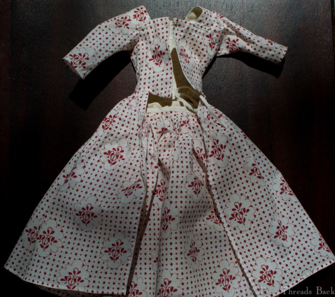 Gown with matching petticoat.